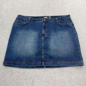 Lee Skirt Womens 20 M Blue Skort Denim Mid Rise Regular Fit Outdoors Preppy